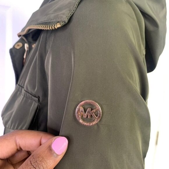 Michael KORS  green jacket with hoodie size xs - Picture 10 of 16